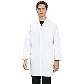 GOQUCHEP Professional Lab Coat for Men, Long Medical Coat for Science Medical Doctor Nurse Student, Unisex