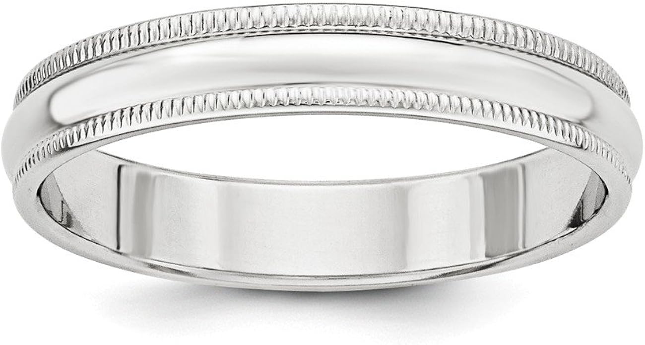 Sterling Silver 4mm Milgrain Wedding Band Ring Amazon.co.uk Jewellery