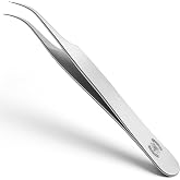 Scientific Labwares High Precision Stainless Steel Lab Forceps with Curved Very Fine Tips