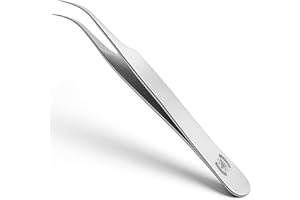 Scientific Labwares High Precision Stainless Steel Lab Forceps with Curved Very Fine Tips