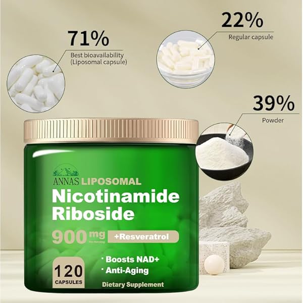 ANNAS NAD+ SUPPLEMENT – LIPOSOMAL NICOTINAMIDE RIBOSIDE, RESVERATROL, QUERCETIN, NAD NICOTINAMIDE RIBOSIDE RESVERATROL 900MG, HIGH PURITY NAD SUPPLEMENT FOR ANTI-AGING, ENERGY, FOCUS, 120 CAPSULES