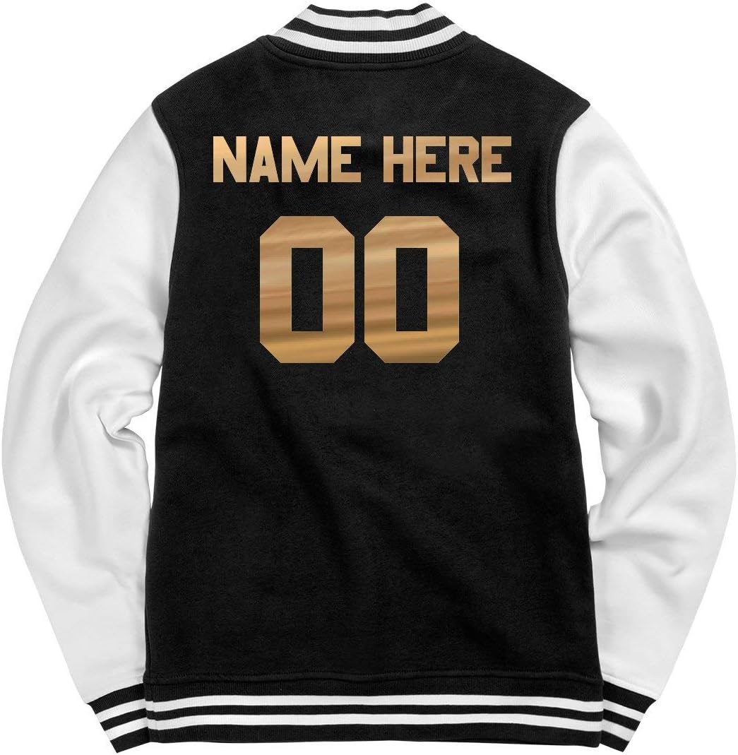 Custom Metallic Sports Name/Number: Ladies Fleece Letterman Varsity Jacket