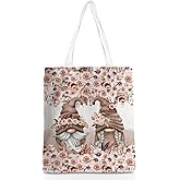 BQXH GnomeTote Bag, Beach Bag for Travel Christmas Birthday, Gnomes Gifts for Women Friends Reusable Grocery Bags