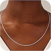 UPFAI 925 Sterling Silver Box Chain Necklace for Women - 1mm/1.5mm/2mm Italian Chains Jewelry Gifts for Women Mom Girlfriend 16 18 20 22 Inch