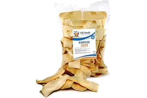 123 Treats Natural Rawhide Chips for Dogs - Smoked Flavor (5 Pounds) Beef Raw Hide Dog Chips, Long-Lasting Dog Chews, Helps to Promote Dental Health | Rawhide Chews for Medium to Large Dogs