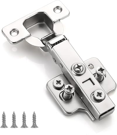 FURNIWARE 2 Pcs Soft Close Cabinet Hinges 110° Full Overlay Cupboard Steel