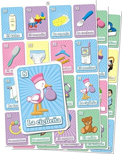 MoreFiesta Baby Shower Loteria Bingo In Spanish, for 18 players