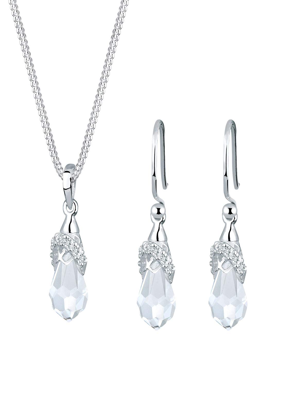 Elli Jewelry Set Drops Crystals 925 Sterling Silver