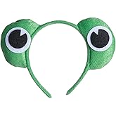 Yilistore Plush Green Frog Headband, Cute Frog Ears Headbands for Halloween Costume Accessory and Animal Cosplay Party