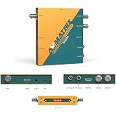 AVMATRIX SC2030 SDI to HDMI/HDMI to SDI Converter, 1080P Scaling | Up/down Scaling, Frame Rate 1080P Conversion, 3.5mm Audio In. DIP Switch Control, Plug and Play.