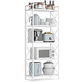 SONGMICS 5-Tier Metal Storage Rack, Shelving Unit with X Side Frames, Dense Mesh, 12.6 x 23.6 x 57.3 Inches, for Entryway, Ki