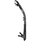 Aegend Diving Dry Snorkel for Adult Youth with Purge Valve, Flexible Tube | Air-In &amp; Water-Out Design, Easy Comfortable Breathing Snorkel Gear for Snorkeling, Freediving, Diving(Not Included Mask)