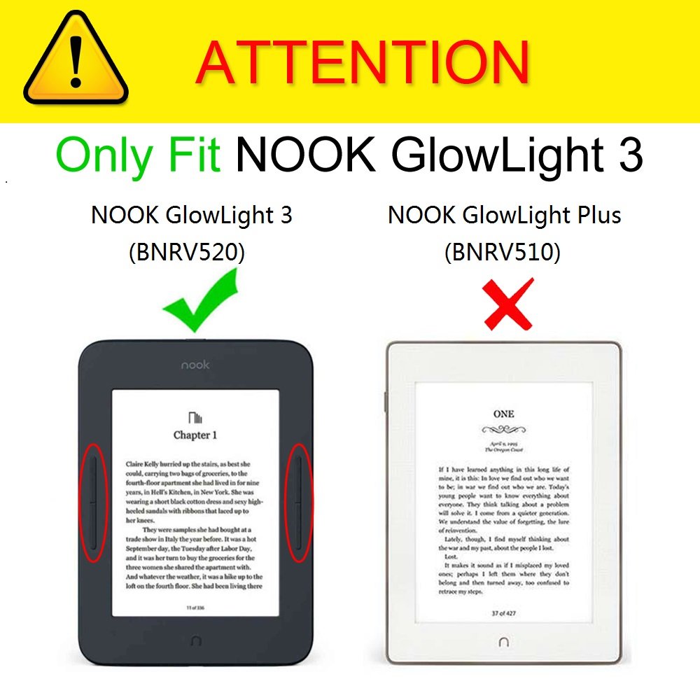 FINTIE SlimShell Case for Nook GlowLight 3, Ultra Thin and Lightweight PU Leather Protective Cover for Barnes and Noble Nook GlowLight 3 eReader 2017 Release Model BNRV520, Black