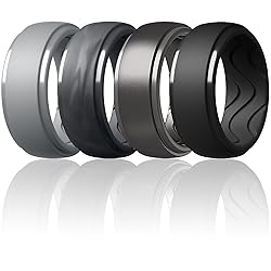 Egnaro Men's Silicone Rings 10mm Wide 2.5mm