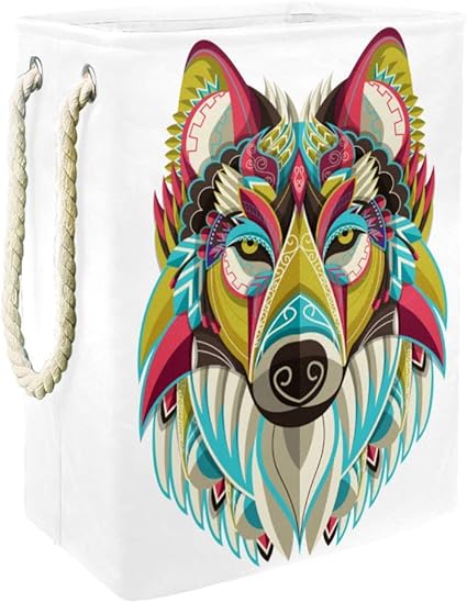 Panier De Rangement Loup De Couleur Ethnique Panier A Linge Sale De Vetements Impermeable Pliable 49x30x40 5 Cm Amazon Fr Bebes Puericulture