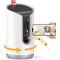 TKENPRO 2K Pet Camera Treat Dispenser, 360°View Dog Camera with Phone App, 5G&2.4G WiFi 2-Way Talk Pet Cam Indoor for Cats Re