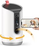 TKENPRO 2K Pet Camera Treat Dispenser, 360°View Dog Camera with Phone App, 5G&2.4G WiFi 2-Way Talk Pet Cam Indoor for Cats Remote Treat Tossing, Motion Alerts, Auto Tracking