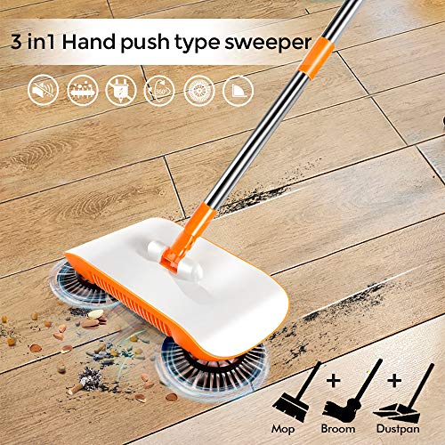 Household Cleaning Floor Sweeper 360 Hand Push Broom Sweeper Non Electric for Tile,Marble, and Hardwood
