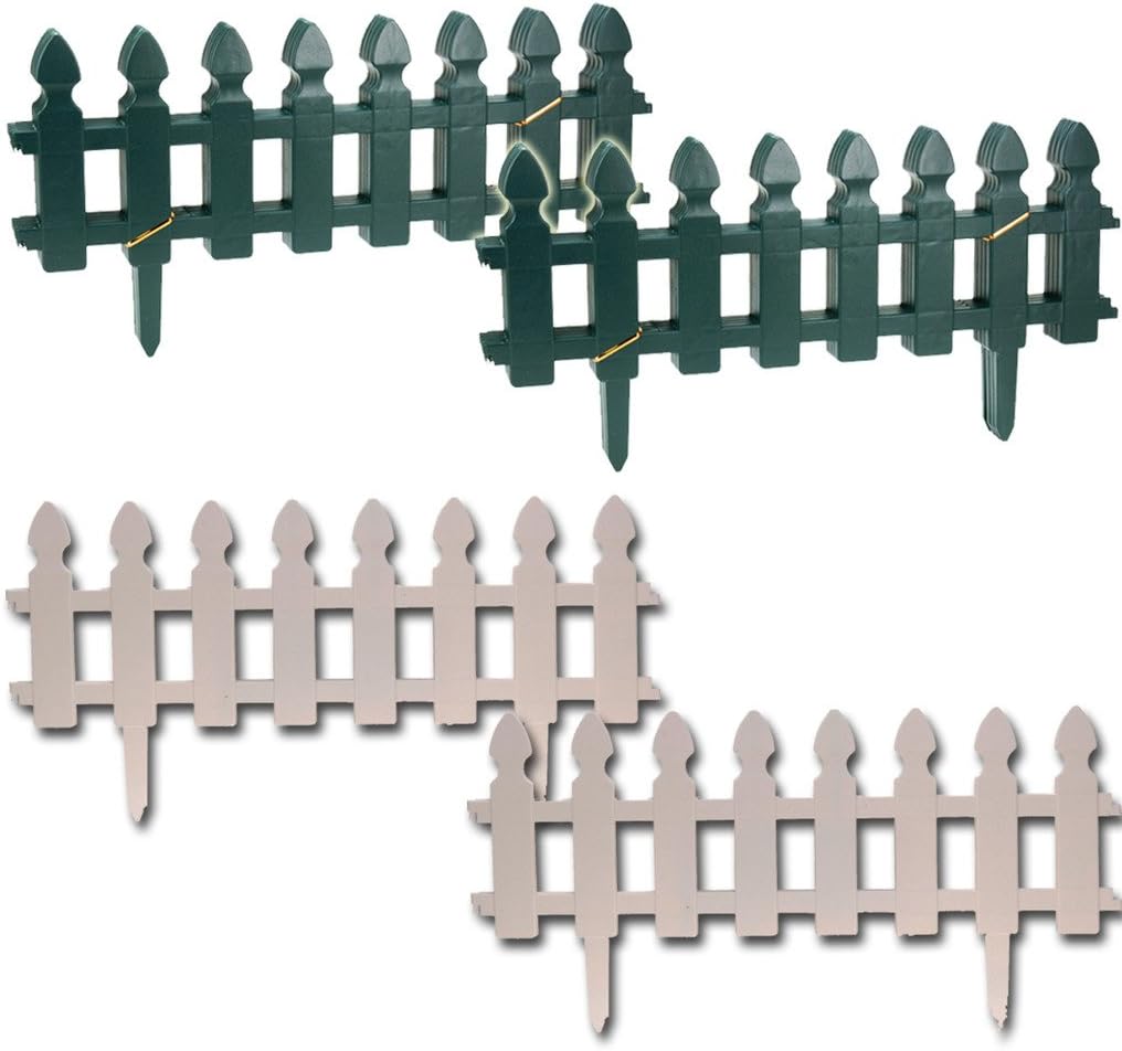 12 x PICKET WHITE LANDSCAPE BORDER GARDEN FENCE EDGING LAWN GRASS EDGE