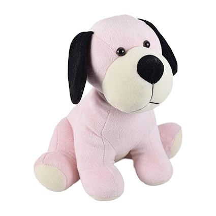 Ultra Cute Sitting Dog Soft Toy 12 Inches Baby Pink
