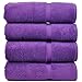 Chakir Turkish Linens Premium Cotton Absorbent Turkish Towels (Bath Towel - Set of 4, Eggplant)
