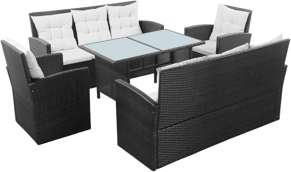 Festnight 5-TLG. Garten-Sofagarnitur | Gartensofa-Set | Rattan