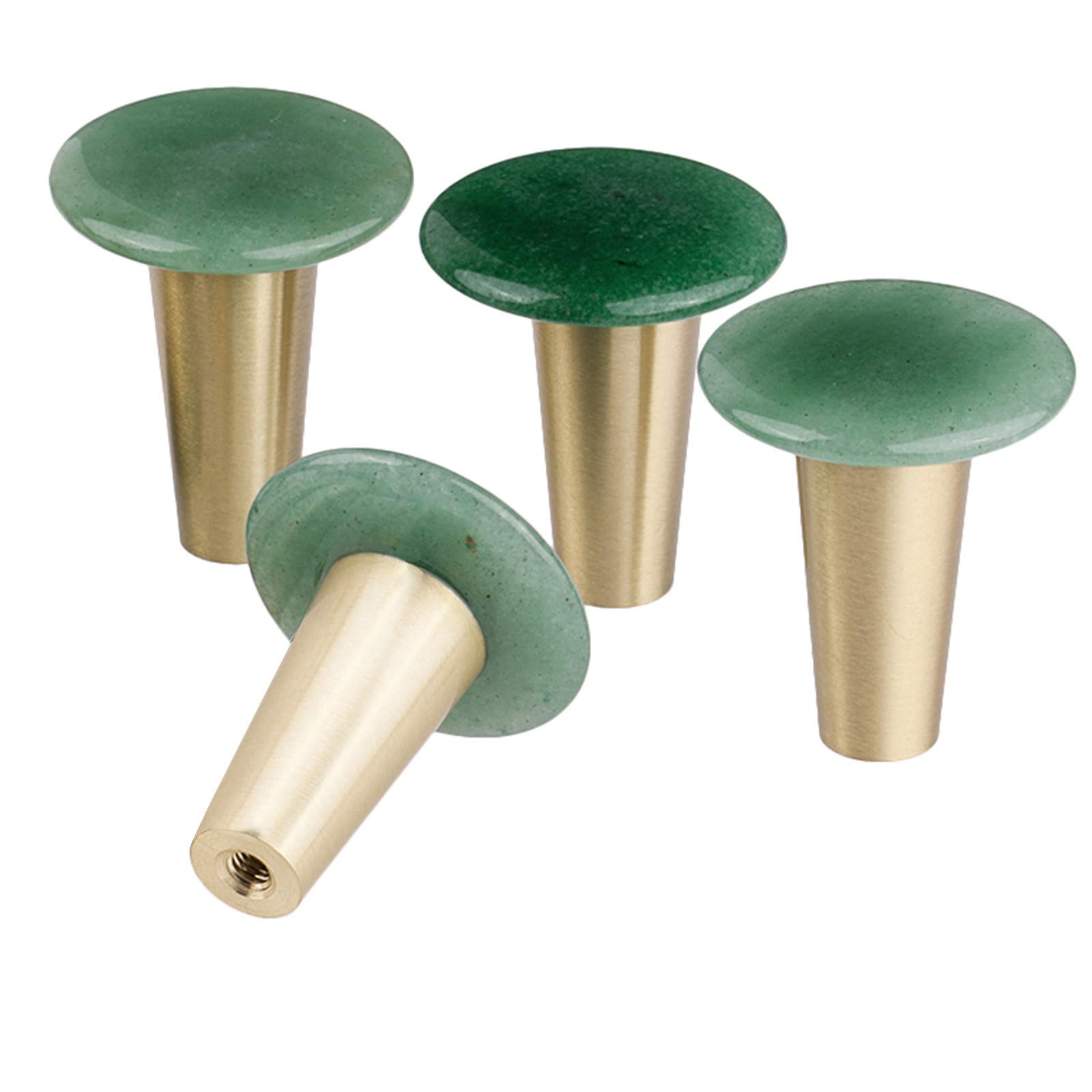 mookaitedecor Set of 4 Green Aventurine Round Crystal Cabinet Knobs with Screws, 30mm Crystal Stone Drawer Knobs Handles Pulls for Cupboard Wardrobe Kitchen Decorative Brass Knobs Calendar Wall Hanger