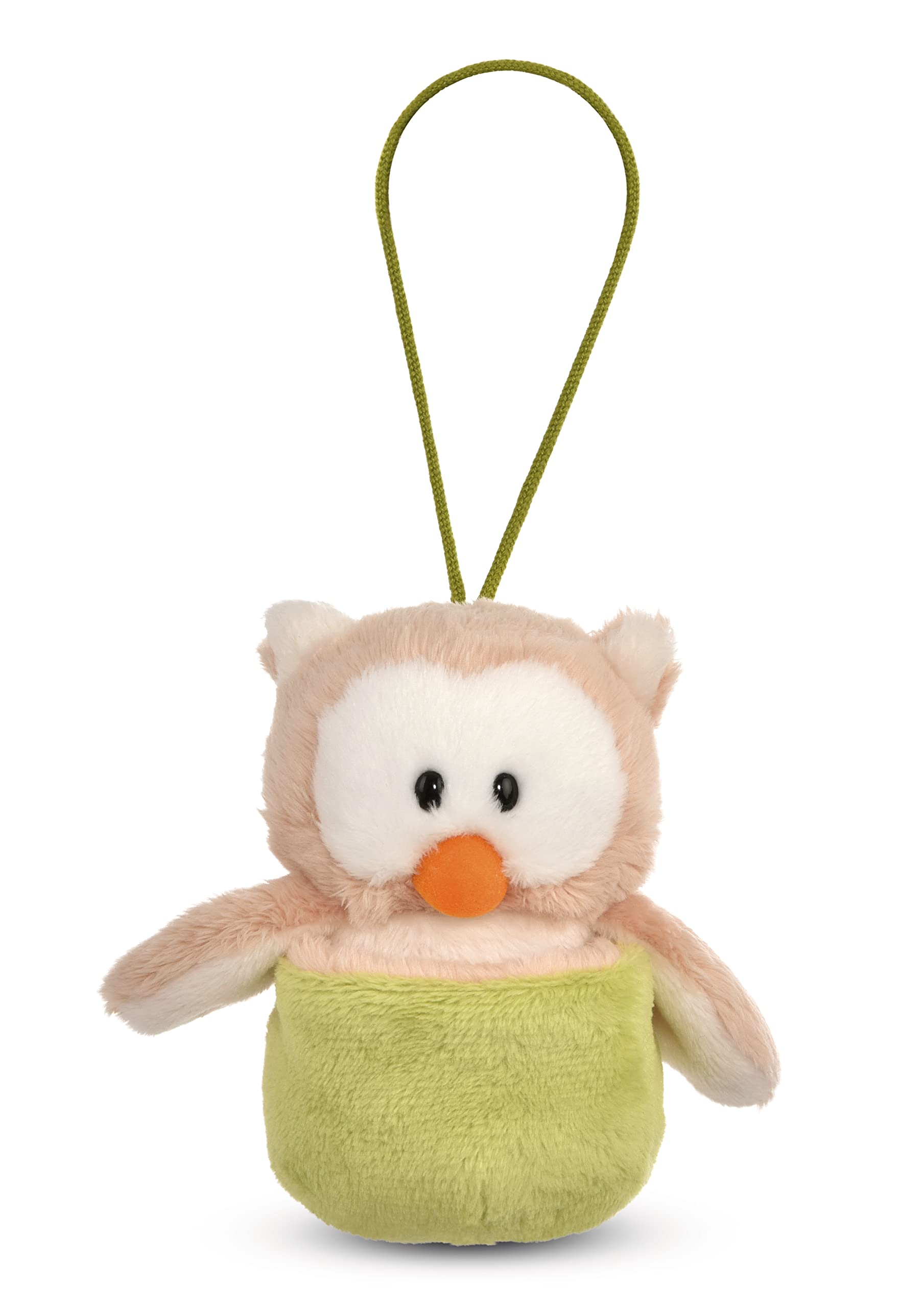 NICI Soft toy reversible owl Owluna in the nest 12cm green with loop - Soft toy made of soft plush, cute soft toy to cuddle and play with, for children & adults, great gift idea