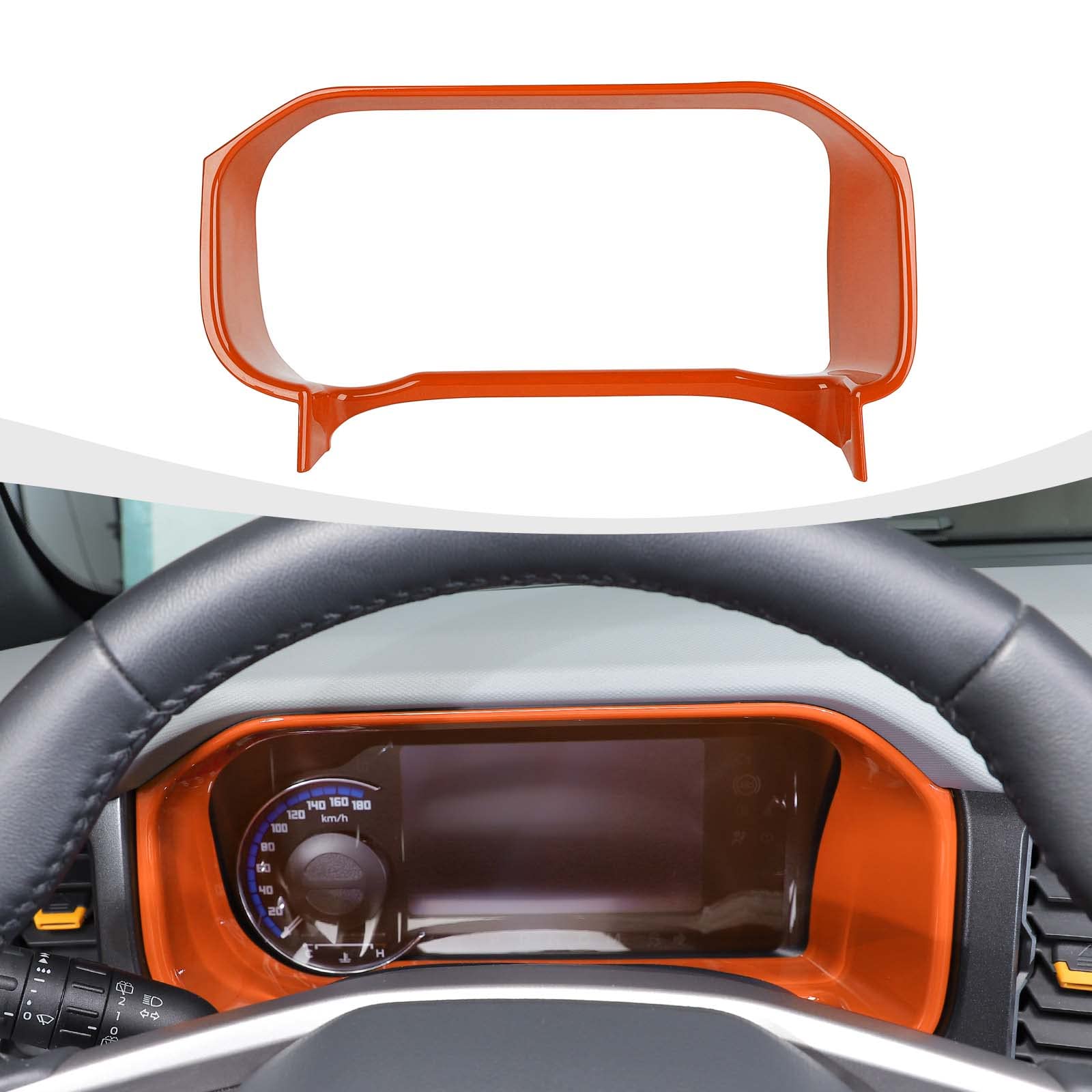 Photo 1 of RAZPOY for Bronco Dashboard Panel Trim, Center Control Dash Board Cover Compatible with 2021-2024 Ford Bronco Interior Accessories, Orange