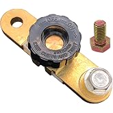 Ampper Side Post Battery Disconnect Switch 12V, Quick Disconnect Battery Cut Off Switch Battery Shut Off Kill Switch for Car (with Long Bolt, 1 Pack)