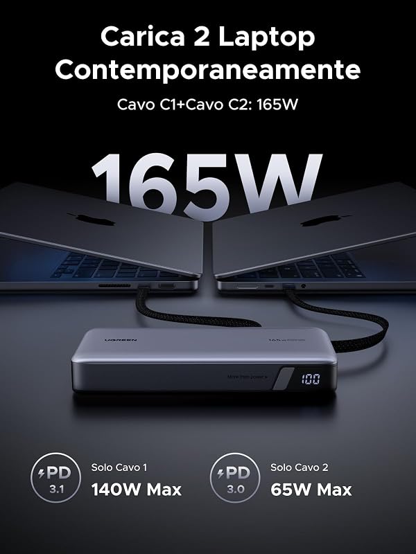 Nexode 165W Power Bank 25000mAh Caricatore Portatile PC PD3.1 140W