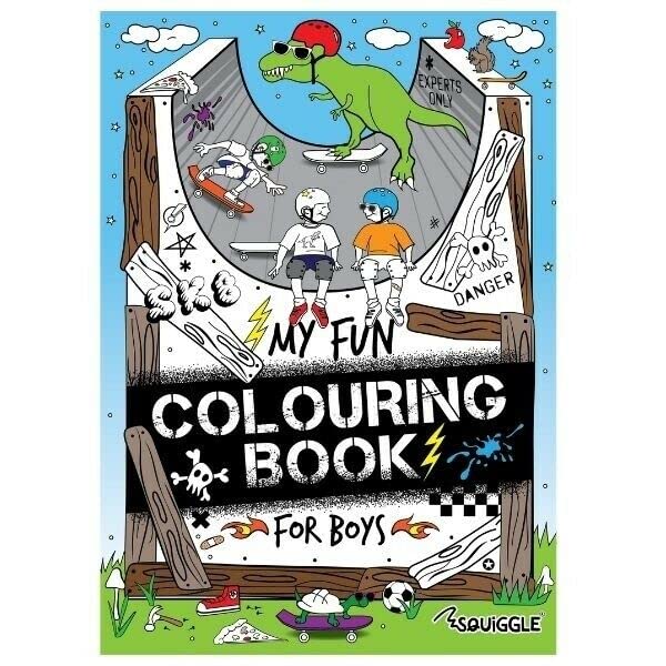 Squiggle P2925 My Fun A4 Colouring Book for Boys - 48 Designs