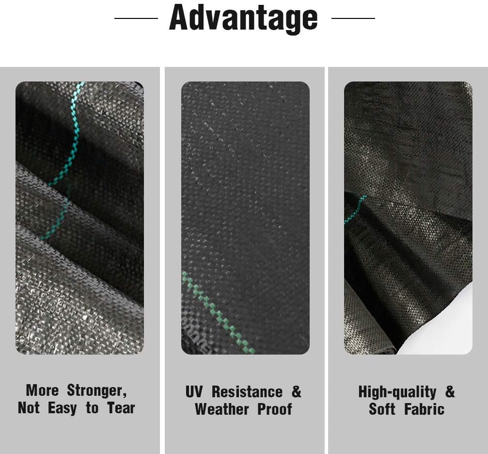AGAKY Weed Control Fabric,2m x 5m Heavy Duty Weed Membrane Ground Cover