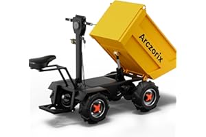 [Electric Hydraulic Dumping] Arczorix Wheelbarrow Utility Cart 60V 20Ah 2000W Capacity 2205Lbs with One-Key Lifting and Lowering Dumper & All-Terrain Wheels, Material Hauler, Electric Wagon