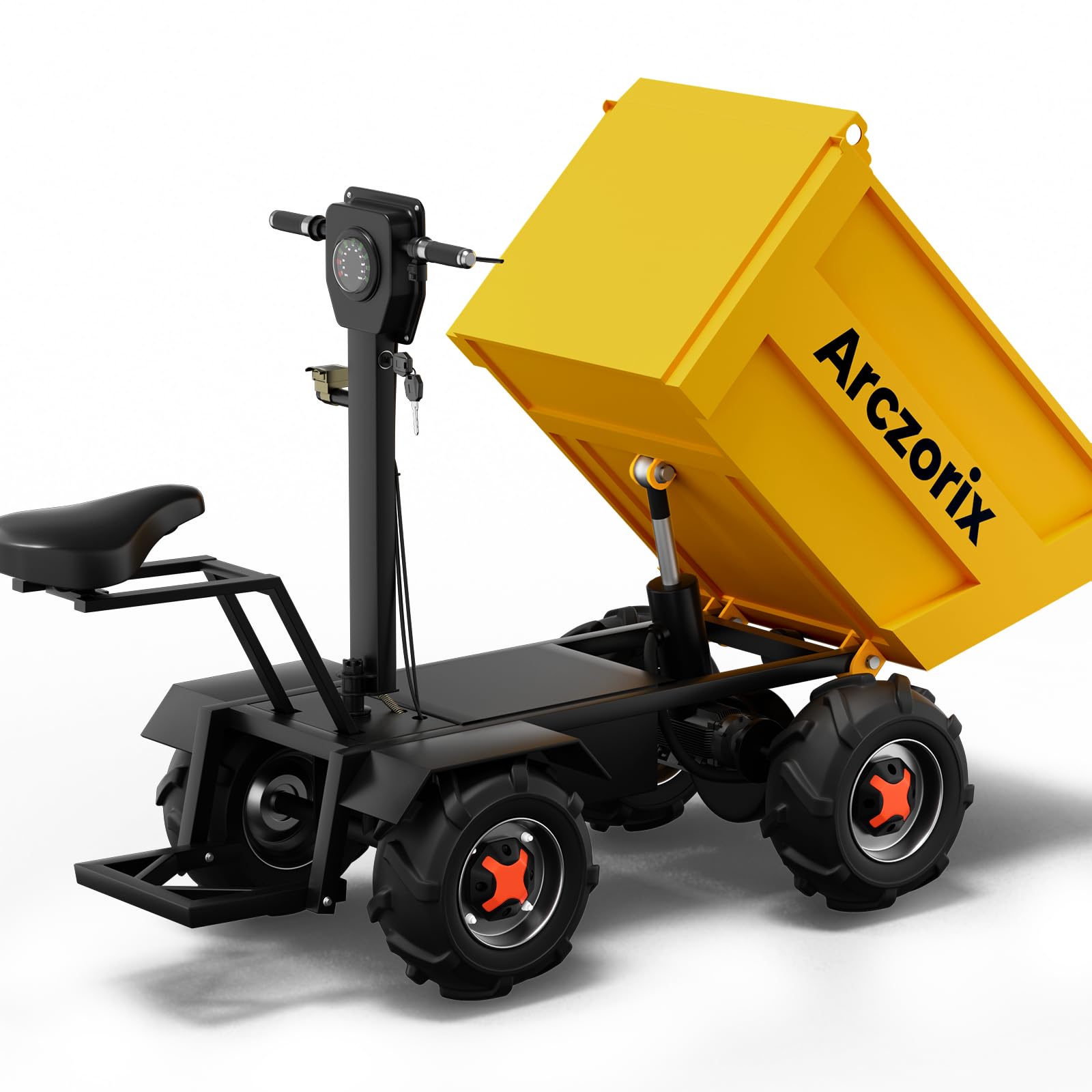 Photo 1 of [Electric Hydraulic Dumping] Arczorix Wheelbarrow Utility Cart 60V 20Ah 2000W Capacity 2205Lbs with One-Key Lifting and Lowering Dumper & All-Terrain Wheels, Material Hauler, Electric Wagon