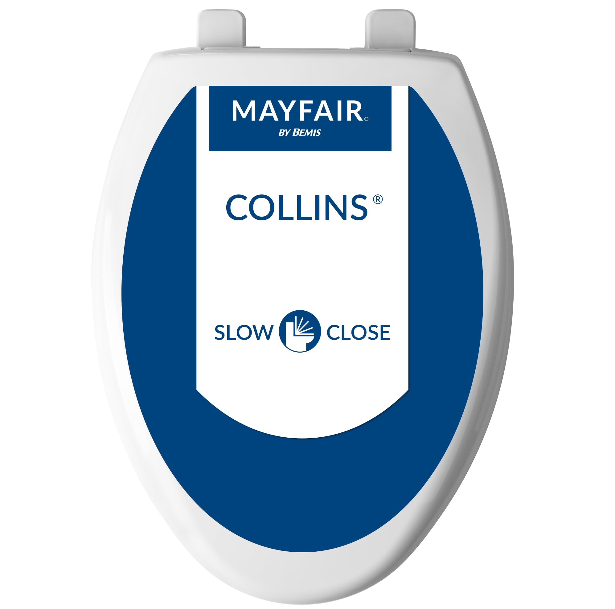 Photo 1 of **STYLE MAY DIFFER FROM STOCK PHOTO** Mayfair Collins Slow Close Toilet Seat, Durable Plastic Seat with Extra Stability Bumpers and Secure Hinges, Made in USA, Elongated, White