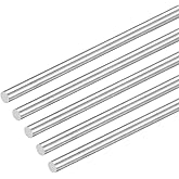 MECCANIXITY 304 Stainless Steel Round Rods, 6mm x 350mm Solid Shaft Rods for DIY Craft Model Car Helicopter Airplane, Pack of 5