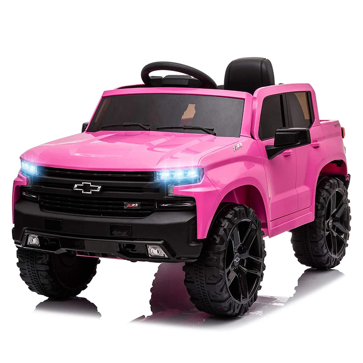 Photo 1 of **MINOR WEAR USE. LOW BATTERY .NO CHARGER**Chevrolet Silverado 12V Kids Boys and Girls Electric Ride on Truck Car Electric Vehicle Jeep with Parents Remote Control, 2 Speeds, 4 Wheels, LED Lights, Music (Pink)