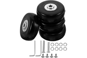 CLISPEED 50mm Swivel Replacement Luggage Wheels Set with Ball Bearings and Screws, 4pcs Heavy Duty Suitcase