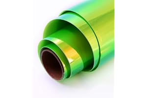 Holographic Opal Vinyl roll 12" x 5ft,Permanent Vinyl,SHOYISI Permanen Adhesive,for All Kinds of Cutting Machines(Opal Fluorescent Green)