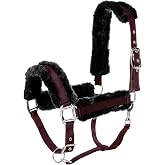 Equinavia Valkyrie Ultra Fleece Padded Leather Fuse Breakaway Horse Halter | Brushed Nickel Hardware Halter for Horses, Poly/Nylon Webbing, Poly Fleece, Safety Breakaway Design, Adjustable Riveted Crown