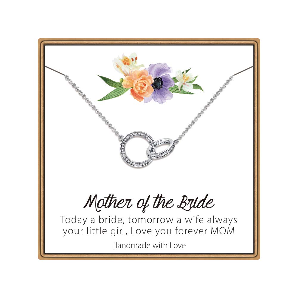 Necklaces for Women Girls, Butterfly Necklace Thank You Gifts 2 Circles Necklace Gifts for Grandma Aunt Niece Stepmother Sister Mother Daughter Necklace Generation Jewelry Teacher Gifts for Women