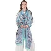 DANA XU Women's 100% Mulberry Silk Pashmina Shawl and Wraps Extra Large Floral Scarf for Evening Dresses, Soft Oversized