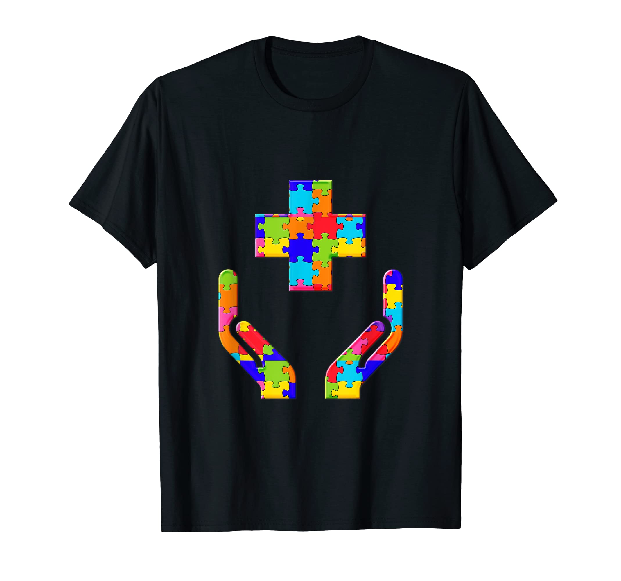 Medical Cross Hospital Jigsaw Autism Puzzle T-Shirt
