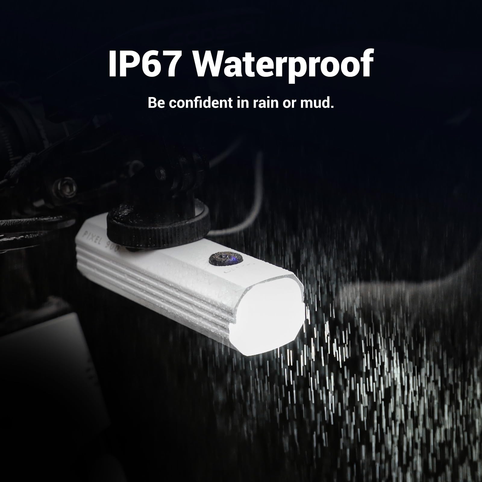 COOSPO Pixel Bike Light 900 Lumens,Type-C Rechargeable Bicycle Headlight for Night Riding,Waterproof 4 Modes Cycling Light for E-Bike/Road/Mountain/City Bike(White)