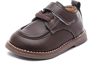 Baby Boys Girls Loafers Shoes Genuine Leather Oxford Shoes Rubber Sole Toddler Shoes Wedding Dress Shoes for Boys Girls Walki