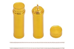 CHGCRAFT 2 Sets Portable Metal Alcohol Burner Lamp Aluminum Alloy Alcohol Stove with Cotton Cord for Household Outdoor Camping Picnic Tea Coffee Making Science Experiments, Golden