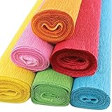 Just Artifacts Premium Crepe Paper Rolls - 8ft Length/20in Width (6pcs, Color: Fiesta)