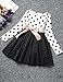 NNJXD Toddler Girl Polka Dotted Multilayer Ruffled Long Sleeve Tutu Party Dresses Size 4-5 Years White