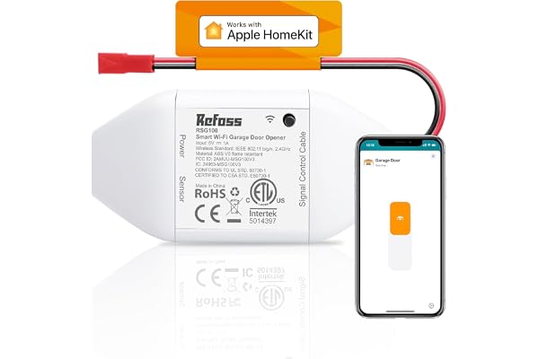Refoss Smart Wi-Fi Garage Door Opener, Compatible with Apple HomeKit, Siri, Alexa & Google Assistant, Carplay, App Remote Con
